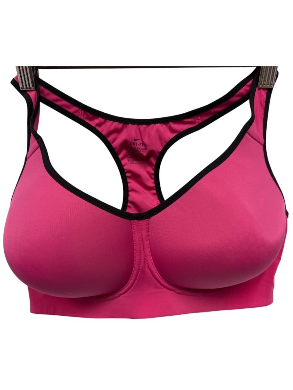 Nike Dri-Fit Sports Bra Pink Racerback Women's 36D Underwire Running Athletic